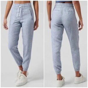 Athleta | Cabo 100% Linen Joggers Light Blue - Size 4